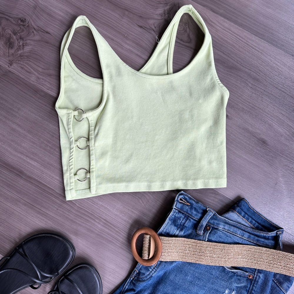 Side Cut Out Y2K Green Tank